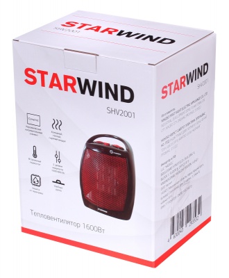 Тепловентилятор Starwind SHV2001 1600Вт черный/красный
