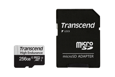 Карта памяти Transcend 256GB microSD w/ adapter U1, High Endurance R95/W45 MB/s