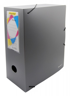 Папка архивная на резинке Silwerhof Perlen 311916-77 полипропилен 1мм корешок 120мм A4 серебристый металлик