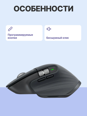 Мышь LOGITECH MX Master 3S Bluetooth GRAPHITE (910-006565)
