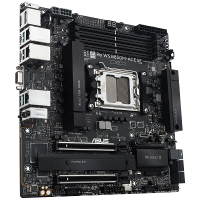 Материнская плата ASUS PRO WS B850M-ACE SE AM5 ATX 4xDDR5 2xPCIEx16 2xM.2 2хUSB-C DP HDMI VGA 10GLAN 2.5GLAN