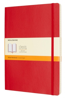Блокнот Moleskine CLASSIC SOFT QP621F2 XLarge 190х250мм 192стр. линейка мягкая обложка красный