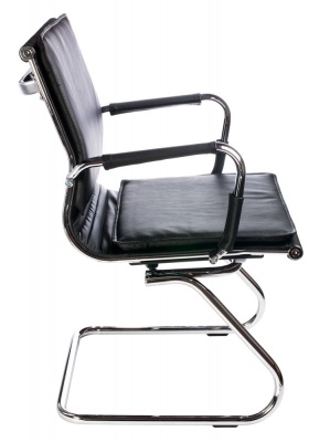 Кресло Бюрократ Ch-993-Low-V черный искусственная кожа низк.спин. полозья металл хром