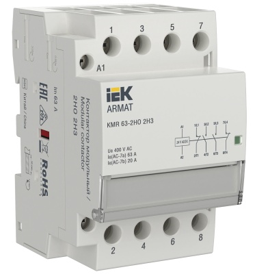 ARMAT Контактор модульный KMR 63А 24В AC/DC 2НО 2НЗ IEK IEK AR-KMR20-063-22-024