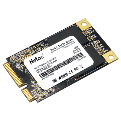 Ssd накопитель Netac SSD N5M mSATA SATAIII 3D NAND 512GB, R/W up to 540/490MB/s, 3y wty (NT01N5M-512G-M3X)
