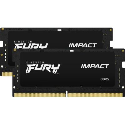 Оперативная память Kingston SO-DIMM DDR 5 DIMM 16Gb PC38400, 4800Mhz, Kingston FURY Impact, CL38 (Kit of 2) (KF548S38IBK2-16) (retail)