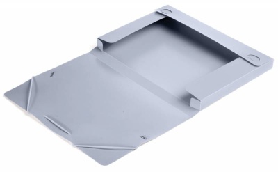 Папка-короб на резинке Бюрократ -BA25/05GREY пластик 0.5мм корешок 25мм A4 серый