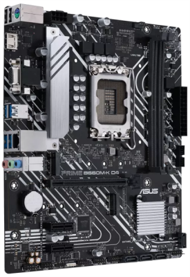 Материнская плата ASUS PRIME B660M-K D4, LGA1700, B660, 2*DDR4, D-Sub + HDMI, SATA3 + RAID, Audio, Gb LAN, USB 3.2*6, USB 2.0*6, COM*1 header (w/o cable), mATX; 90MB1950-M0EAY0 (PRIME B660M-K D4)