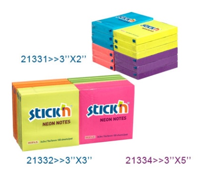 Блок самоклеящийся бумажный Stick`n 21332 76x76мм 100лист. 70г/м2 неон