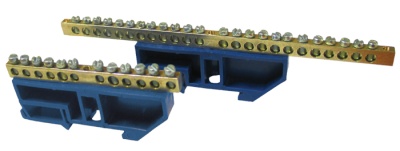 EKF sn0-63-12-d Шина "0" N (6х9мм) 12 отверстий латунь синий изолятор на DIN-рейку EKF PROxima