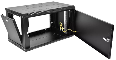 ЦМО Шкаф телекоммуникационный настенный разборный ЭКОНОМ 6U (600 ? 520) дверь металл, цвет черный (ШРН-Э-6.500.1-9005)