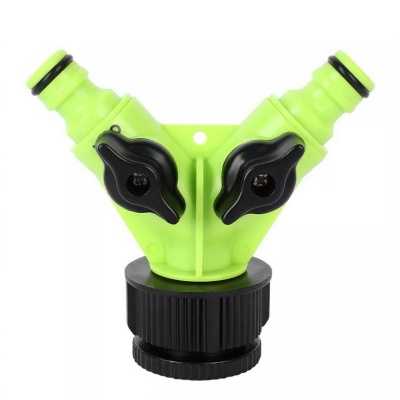 Распределитель поливочный двухканальный Deli DL8797 1"-3/4", внутренняя резьба, 2 вентиля, ударопрочный пластик