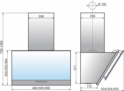 Вытяжка каминная Elikor Рубин S4 90П-700-Э4Д перламутровый/белое стекло управление: кнопочное (1 мотор)