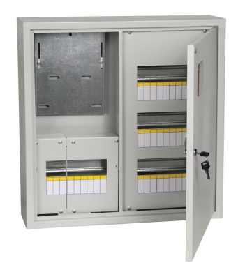 Щит распределительный IEK MKM32-N-36-31-ZO ЩУРн-3/36зо-1 36 УХЛ3 навесной 550мм 165мм 560мм 36мод. металл IP31 серый с возможностью установки счетчика (упак.:1шт)