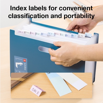 Папка-портфель Deli EF604 13 отдел. A4 полипропилен 0.75мм ассорти