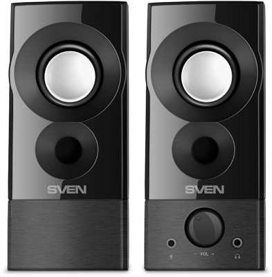 SVEN 357, чёрный, USB, акустическая система 2.0, мощность 2x3 Вт(RMS) SVEN 357 Black (SV-018191)