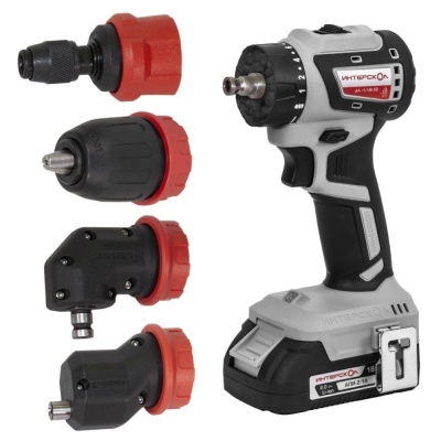 Бесщеточная аккумуляторная дрель-шуруповерт ИНТЕРСКОЛ КОМБИ ДА-13/18В 50 ( 2 АКБ 2 Ач и ЗУ, кейс )