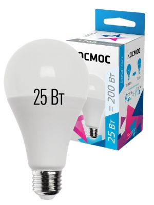Лампа светодиодная LED BASIC A65 25Вт 220В E27 4500К КОСМОС LkecLED25wA65E2745