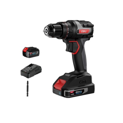 Дрель-шуруповерт аккумуляторная ударная Deli DE-CZ20-2A4 (1 АКБ*4Ач+ЗУ, 20В, 10мм, 50Нм, сумка)