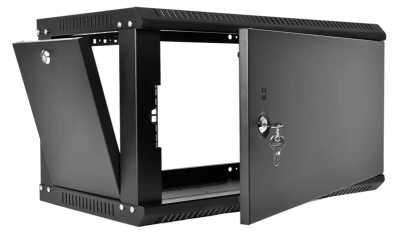 ЦМО Шкаф телекоммуникационный настенный разборный ЭКОНОМ 6U (600 ? 650) дверь металл, цвет черный (ШРН-Э-6.650.1-9005)