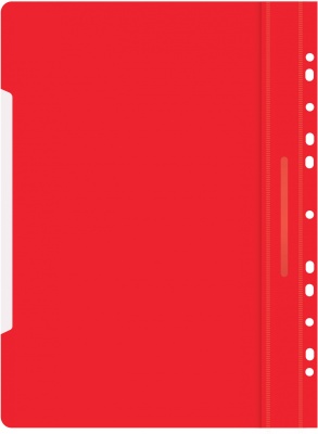 Папка-скоросшиватель Бюрократ PS-P20RED A4 прозрач.верх.лист боков.перф. пластик красный