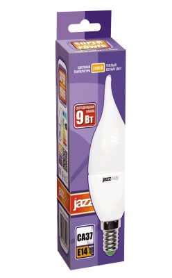 Лампа светодиодная LED 9Вт Е14 теплый матовая свеча на ветру