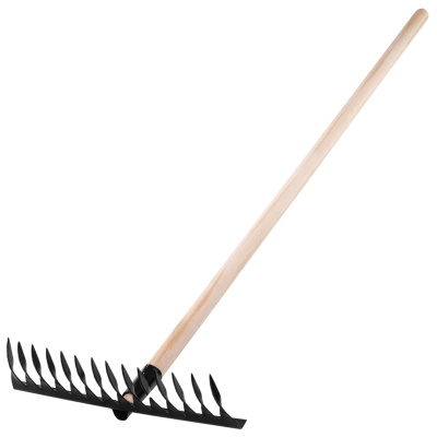 Грабли стальные, 1300 мм, 14 витых зубьев, деревянный черенок