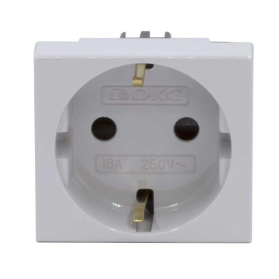 Розетка силовая 2Р+Е, со шторками, «Viva», 2 мод., серая DKC 45025