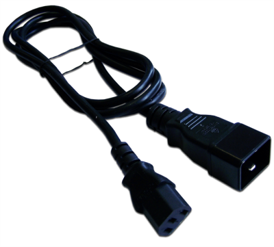 Шнур питания С13-C20, 220В, 10А, черный,  2 метра (LAN-PP13/20-2.0-BK)