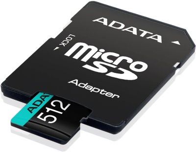 Флеш карта microSDHC 512Gb Class10 A-Data AUSDX512GUI3V30SA2-RA1 + adapter