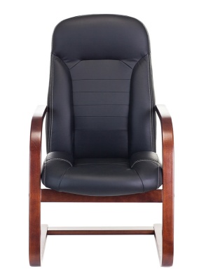 Кресло Бюрократ T-9923WALNUT-AV черный кожа полозья дерево