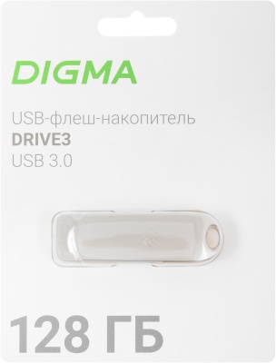 Флеш Диск Digma 128Gb DRIVE3 DGFUM128A30SR USB3.0 серебристый