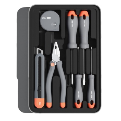 Набор ручного инструмента "Home Series Gray" Deli H1001-ADE  15 предметов