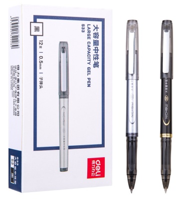 Ручка гелевая Deli S33 0.5мм ассорти черные чернила