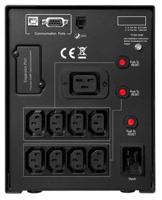 ИБП CyberPower PR3000ELCDSL, Line-Interactive, 3000VA/2700W, 8 IEC-320 С13, 1 IEC C19 розеток, USB&Serial, SNMPslot, LCD дисплей, Black, 0.6х0.3х0.4м., 29.6кг. CyberPower PR3000ELCDSL