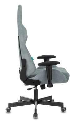 Кресло игровое Бюрократ VIKING KNIGHT Fabric серо-голубой Light-28 с подголов. крестовина металл