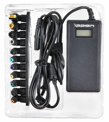 Блок питания Ippon D65U автоматический 65W 15V-19.5V 11-connectors 3.5A 1xUSB от бытовой электросети LСD индикатор