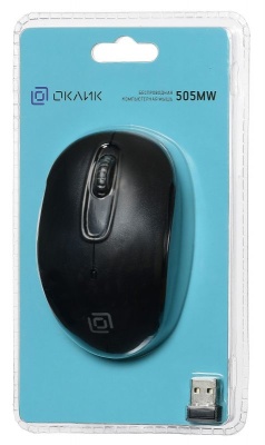 Мышь Оклик 505MW черный оптическая (1000dpi) беспроводная USB (3but)