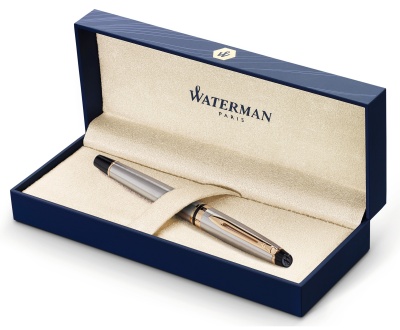 Ручка перьев. Waterman Expert 3 (CWS0951940) Stainless Steel GT F сталь подар.кор.