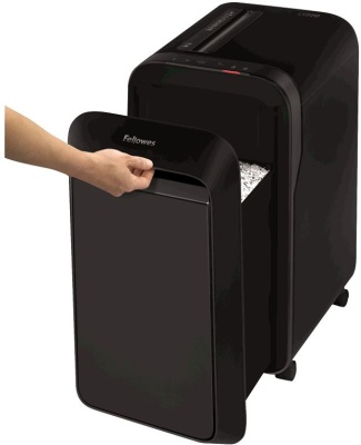 Шредер Fellowes PowerShred LX220 черный (секр.P-4)/перекрестный/20лист./30лтр./скрепки/скобы/пл.карты