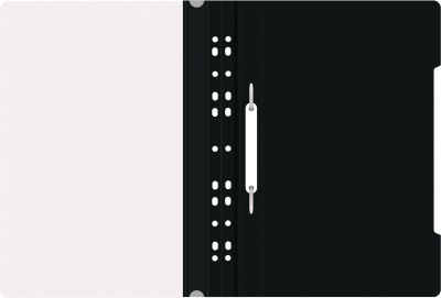 Папка-скоросшиватель Бюрократ PS-P20BLCK A4 прозрач.верх.лист боков.перф. пластик черный