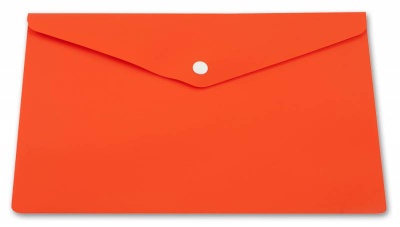Конверт на кнопке Бюрократ -PK804A5NOR A5 непрозрачный пластик 0.18мм оранжевый