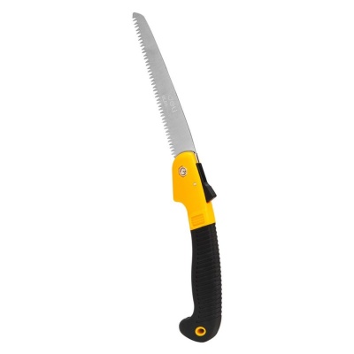 Садовая пила складная Deli DL580618  180мм, сталь 65MN, шаг зубьев 7 TPI, обрезиненая ручка, шлифовка зубов с 3-х сторон, двухрядное распределение кромок