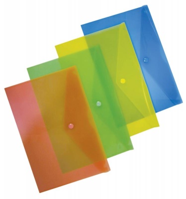 Конверт на кнопке Бюрократ -PK803TBLU A4 пластик 0.15мм синий