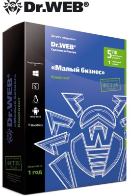 ПО Dr.Web «Малый бизнес» BOX для 5 ПК/1 сервер/5 пользователей почты на 1 год (BBZ-C-12M-5-A3)