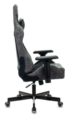 Кресло игровое Бюрократ VIKING 7 KNIGHT Fabric черный текстиль/эко.кожа с подголов. крестовина металл