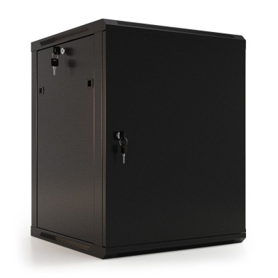 Шкаф коммутационный Hyperline (TWB-0645-SR-RAL9004) настенный 6U 600x450мм пер.дв.стал.лист 60кг черный