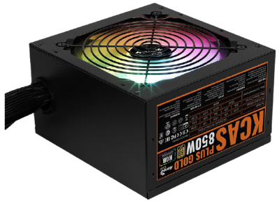 Блок питания Aerocool KCAS PLUS GOLD 850W <850W, ATX v2.4, APFC, Fan ARGB 12cm, 80+ Gold, Retail> (KCAS PLUS GOLD 850W)