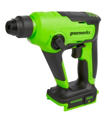 Greenworks GD24SDS1K2 Перфоратор аккумуляторный бесщеточный, 1,2 ДЖ, 24V, c АКБ 2Ач и ЗУ, в сумке [3803107UA]