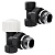 Набор термостатический угловой Royal Thermo Design 1/2"М30х1,5 (Черный)